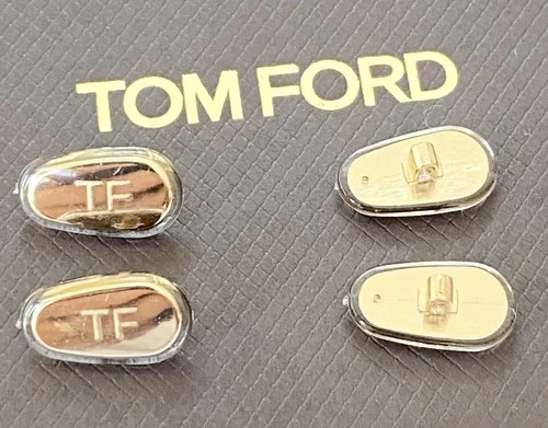 Tom Ford Nose Pads For Eyeglasses Sunglasses Gold 12mm Authentic New Style 4 Pc. 2