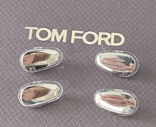 Tom Ford Nose Pads For Sunglasses Eyeglasses Clear/Silver 12mm GENUINE New 4 Pc.