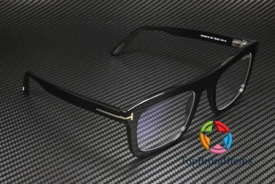 TOM FORD T-Logo FT5757 B 001 Shiny Black Blue Block Lens 52 mm Men 3
