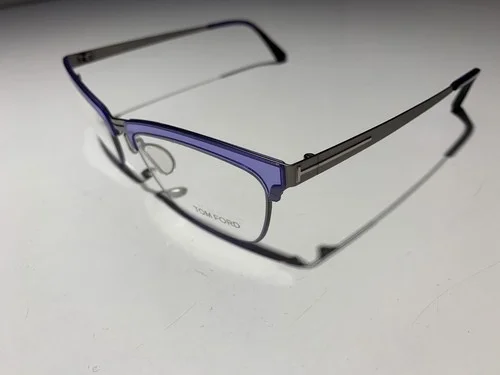 Tom Ford TF 5392 080 Transparent Violet Eyeglasses 54mm clubmaster style 2