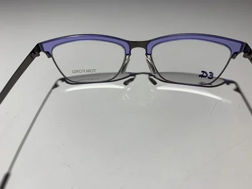 Tom Ford TF 5392 080 Transparent Violet Eyeglasses 54mm clubmaster style 3
