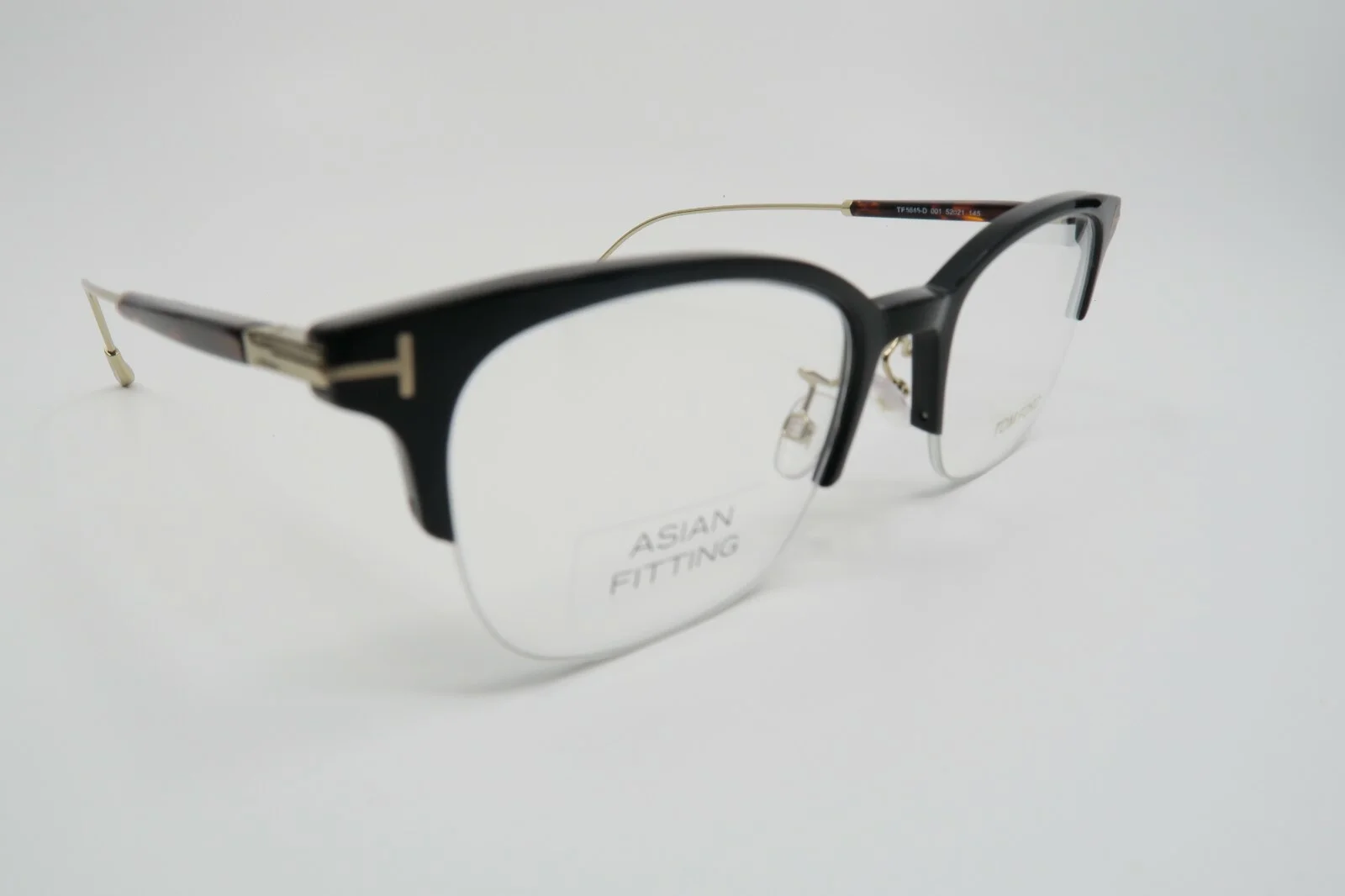 Tom Ford TF 5645-D 001 52mm Black/Gold Semi Rimless Asian Fit New Eyeglasses 3