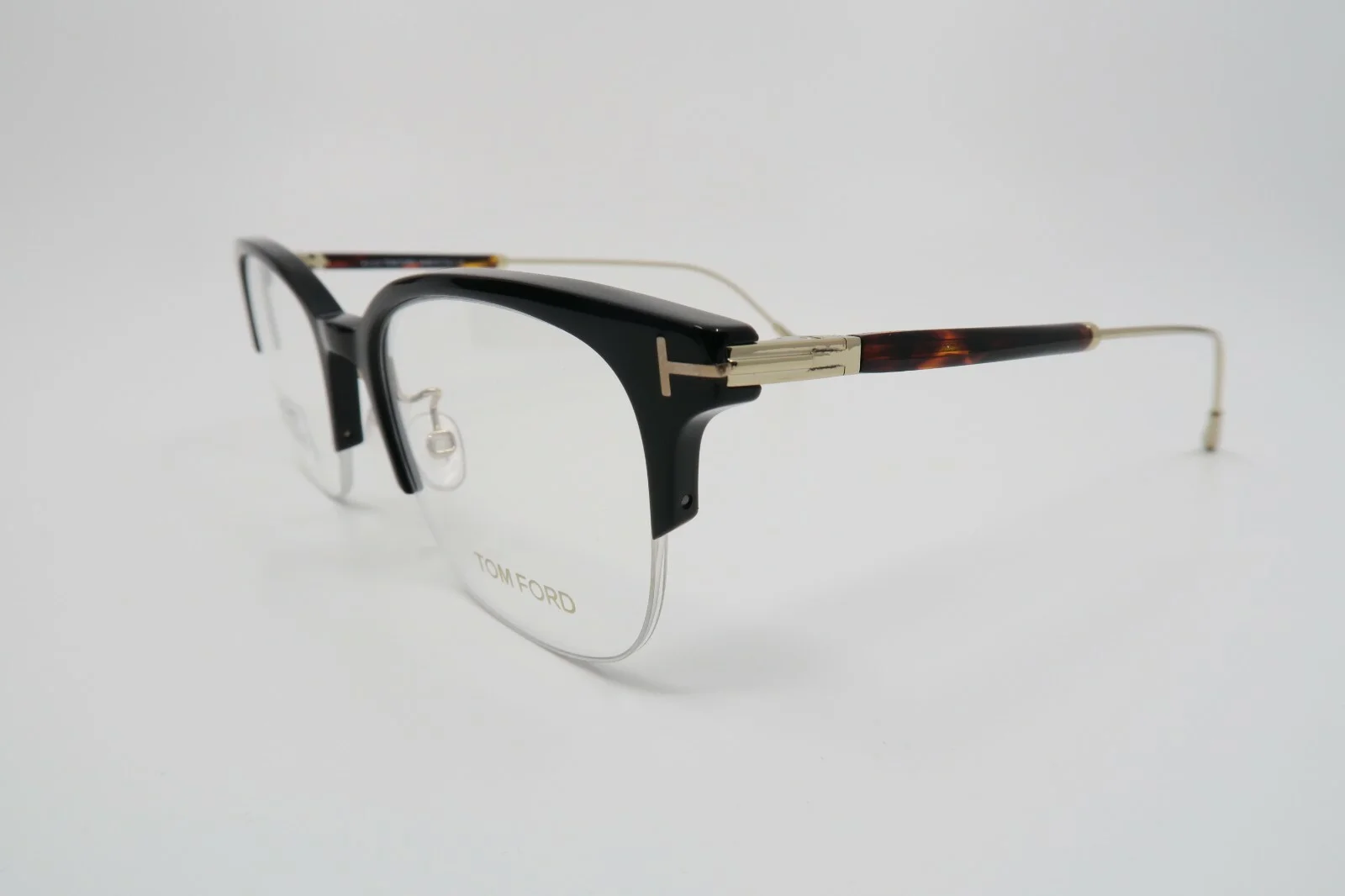 Tom Ford TF 5645-D 001 52mm Black/Gold Semi Rimless Asian Fit New Eyeglasses 4