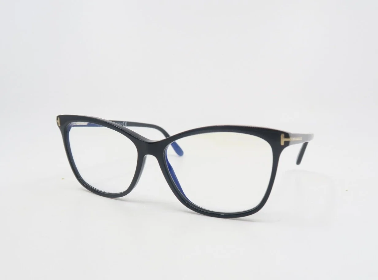 Tom Ford TF 5690-B 001 55mm Black & Brown Tortoise Sun Clip On, New Eyeglasses. 4
