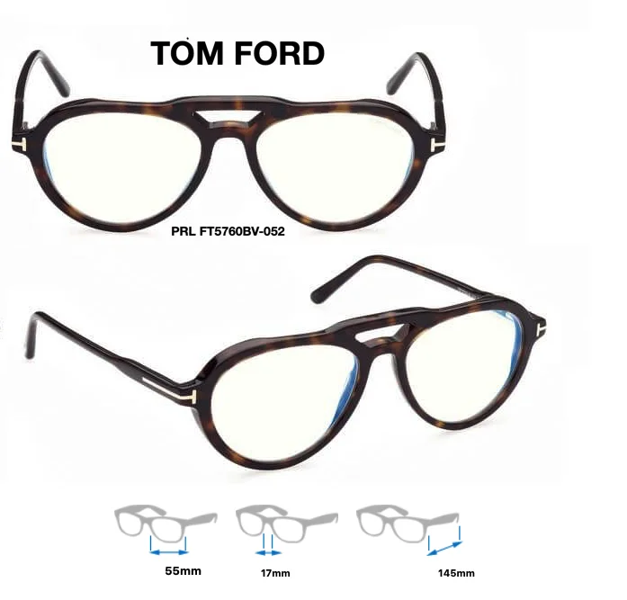 Tom Ford TF 5760-B Eyeglass Frames Aviator with Clip On Sunglasses FT 5760-B 2