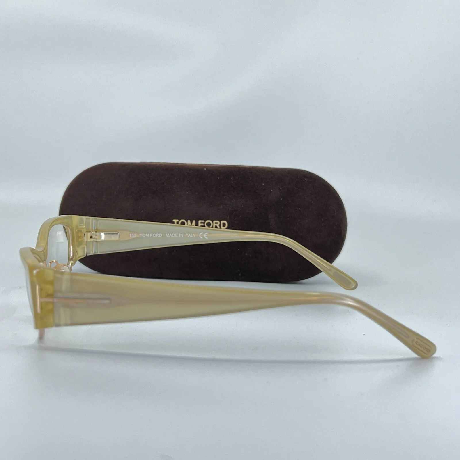 Tom Ford TF5076 467 Tan gold Oval Full Rim Plastic Eyeglasses Frame 53-16 135 mm 3