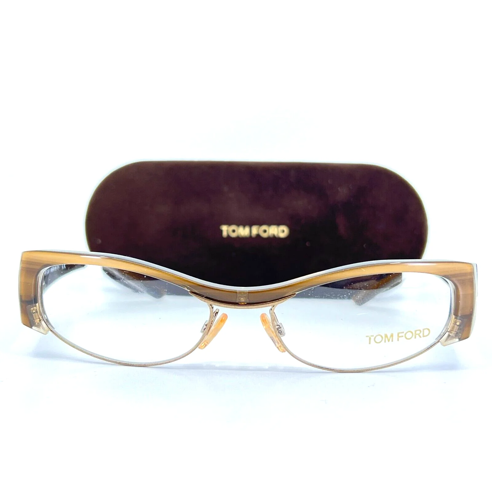 Tom Ford TF5076 U61 Brown Oval Full Rim Plastic Eyeglasses Frame 51-16 135 mm