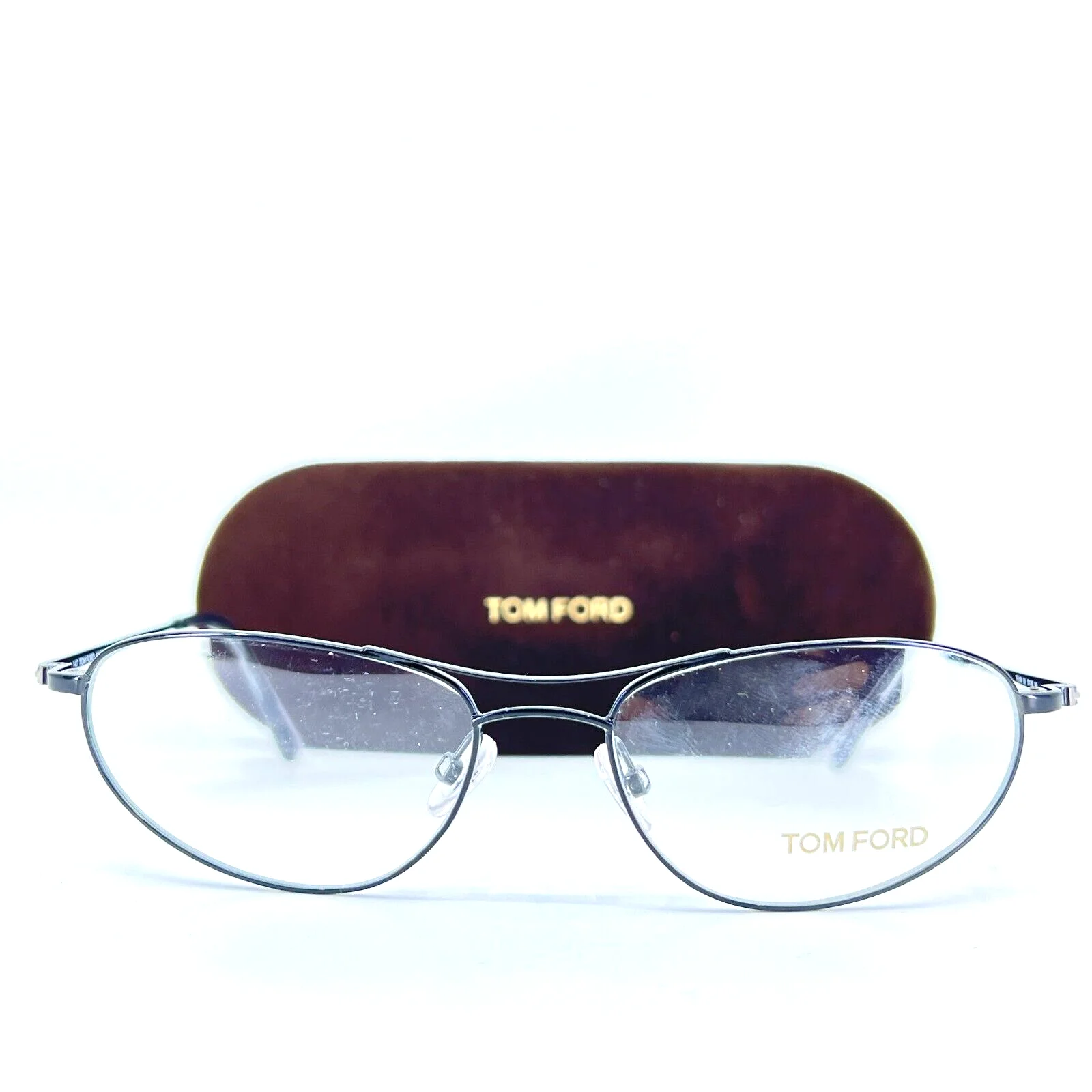 Tom Ford TF5109 001 Gray Oval Full Rim Eyeglasses Frame 51-16 140 mm