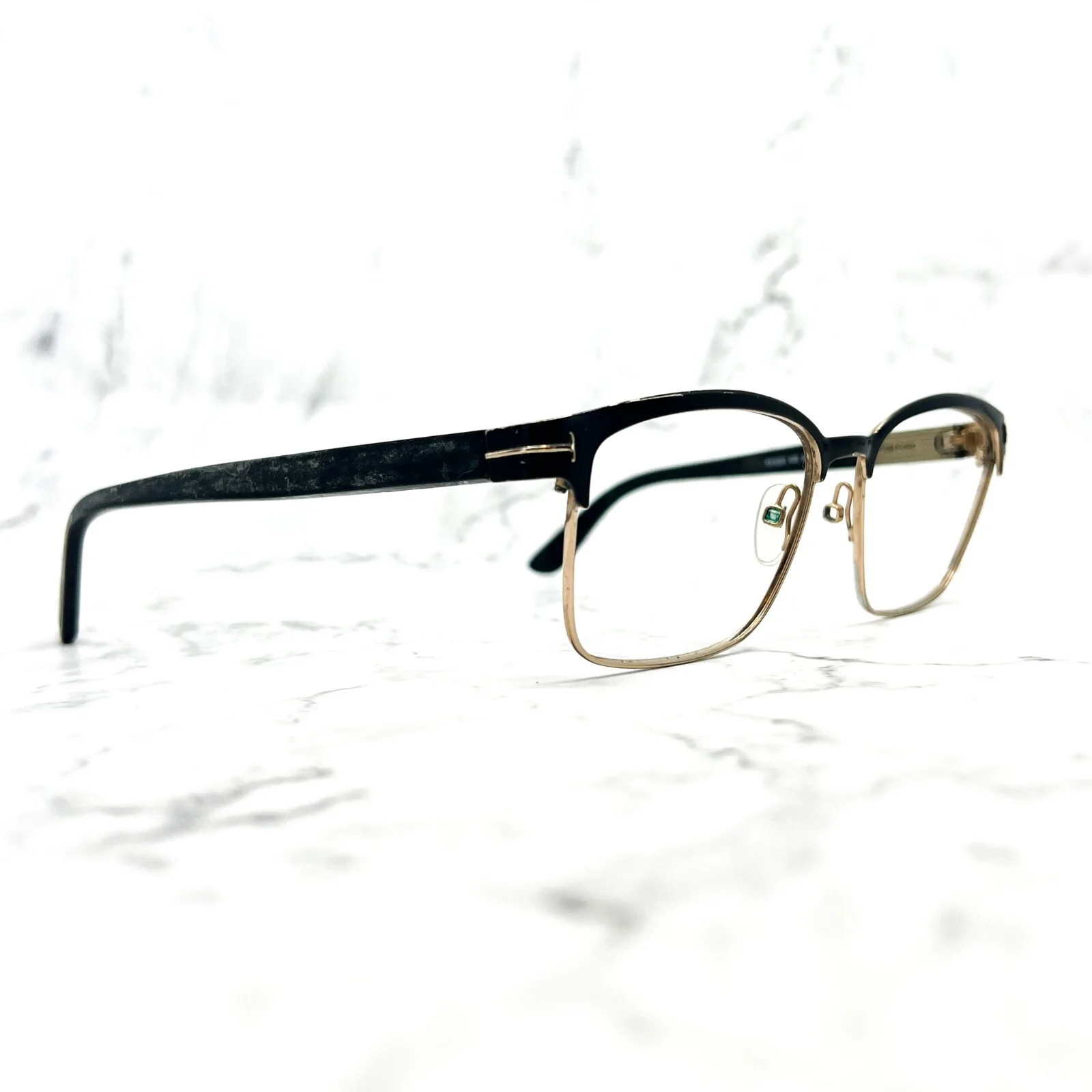 Tom Ford TF5323 002 Eyeglasses Black Gold Full Rim Square Frames 54-16-140 2