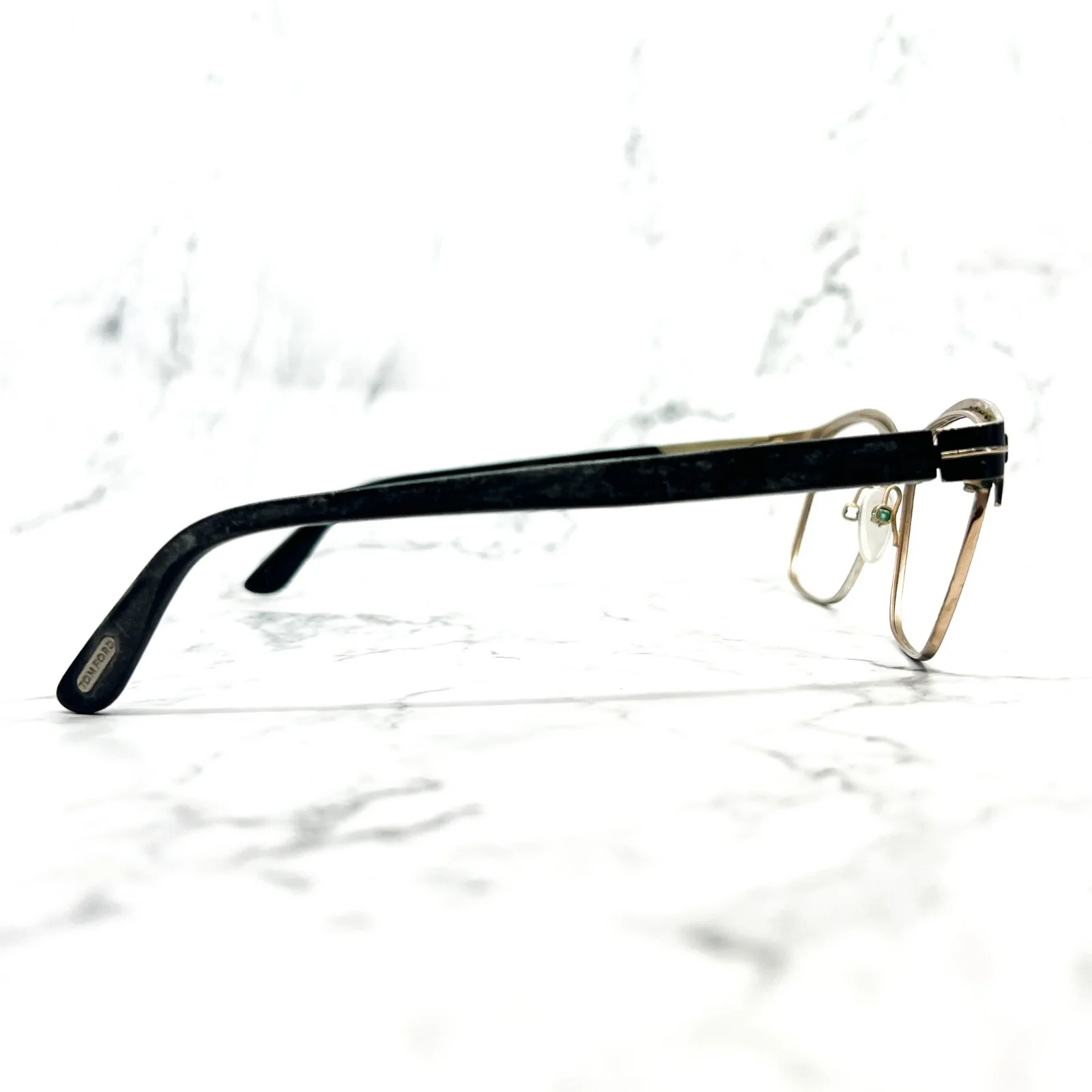 Tom Ford TF5323 002 Eyeglasses Black Gold Full Rim Square Frames 54-16-140 3