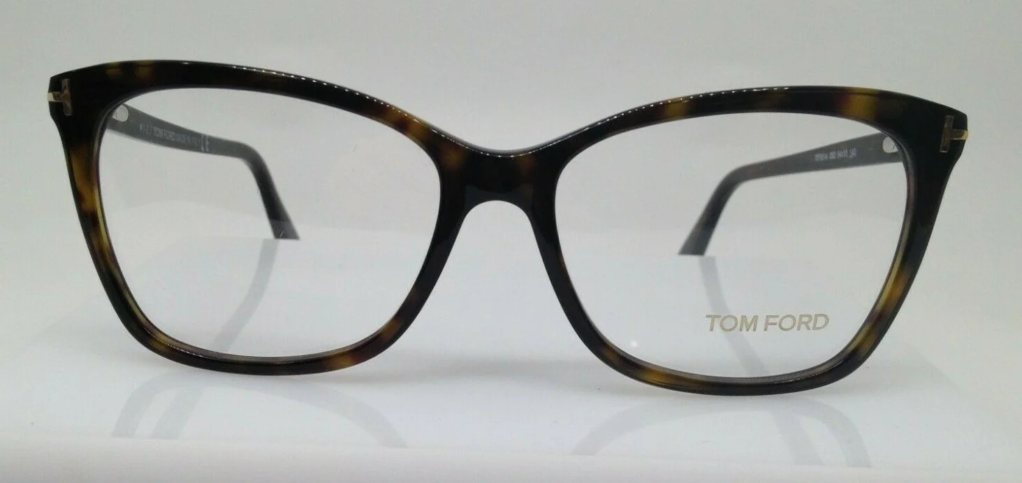 Tom Ford TF5514 Tortoise 052 Cat Eye Eyeglasses Frame 54-15-140 W/Clip On *SD*