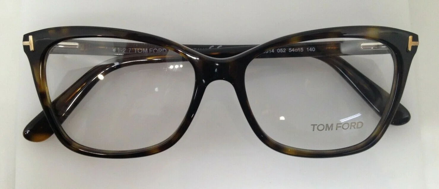 Tom Ford TF5514 Tortoise 052 Cat Eye Eyeglasses Frame 54-15-140 W/Clip On *SD* 4