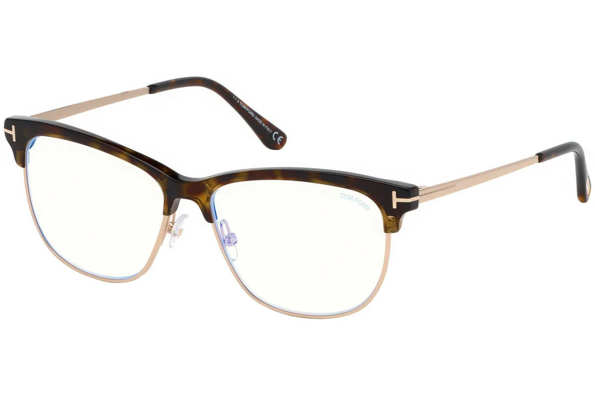 TOM FORD TF5546-B 052 GOLD HAVANA EYEGLASSES w BLUE BLOCK LENS MADE IN ITALY