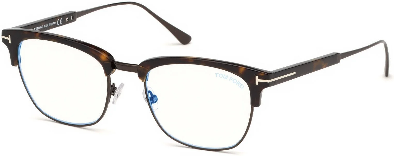 Tom Ford TF5590-F-B Tortoise 052 Plastic Eyeglasses Frame 52-19-145 Blue Block