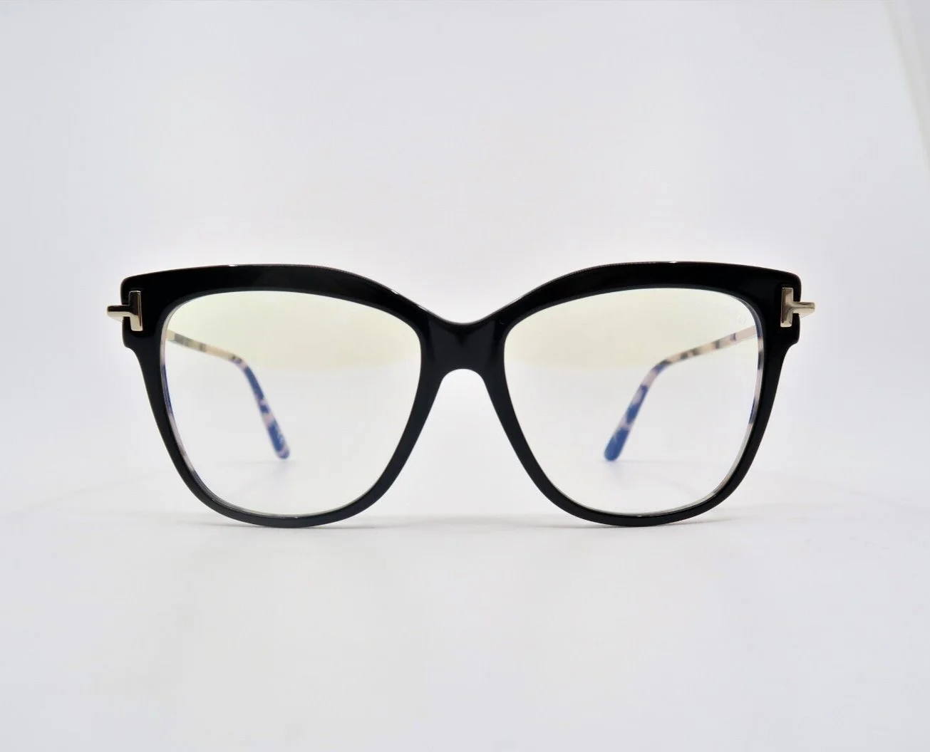 Tom Ford TF5704-F-B 005 54mm Black-Gold-Blue Light Block, New Eyeglasses. 2