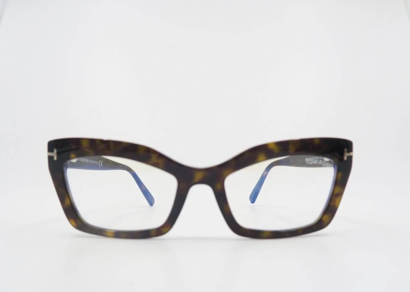 Tom Ford TF5766-B 052 54mm Brown Havana-Blue Light Block New Women 2