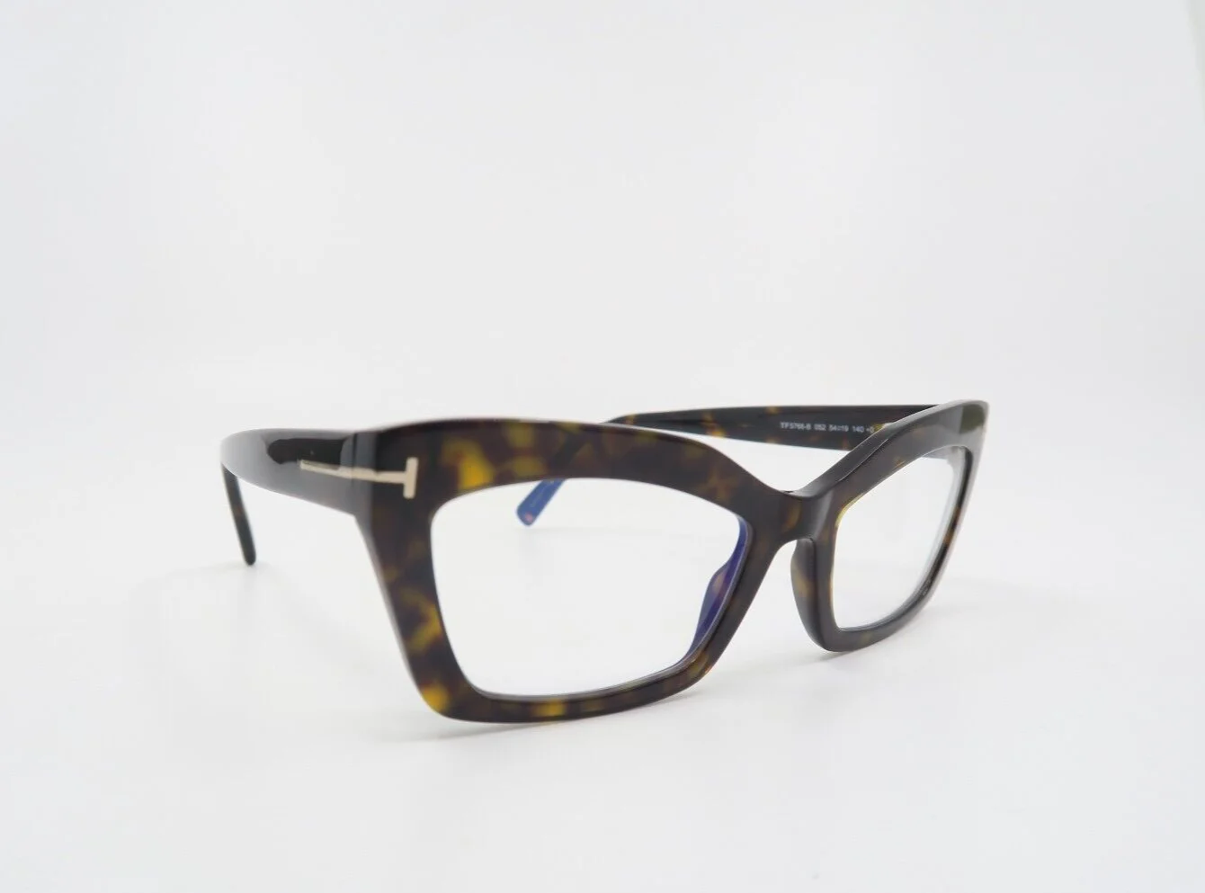 Tom Ford TF5766-B 052 54mm Brown Havana-Blue Light Block New Women 3