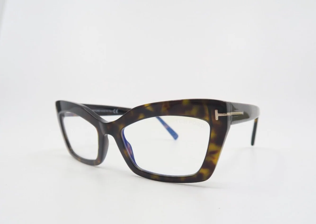 Tom Ford TF5766-B 052 54mm Brown Havana-Blue Light Block New Women 4