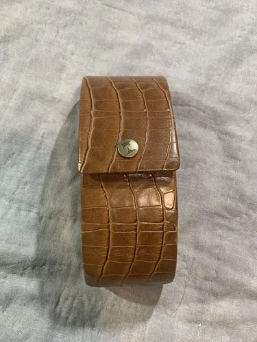 Tommy Bahama Brown Faux Alligator Leather Sunglass Eyeglass Hard Case 2