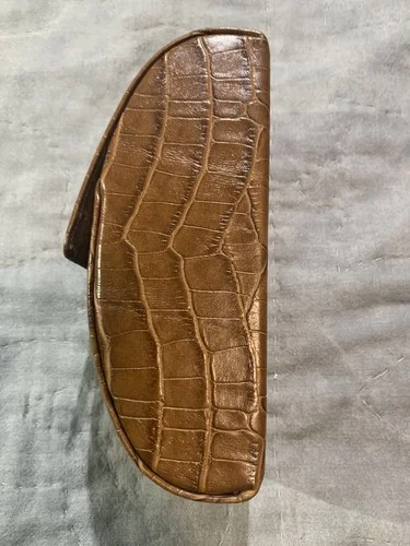 Tommy Bahama Brown Faux Alligator Leather Sunglass Eyeglass Hard Case 3