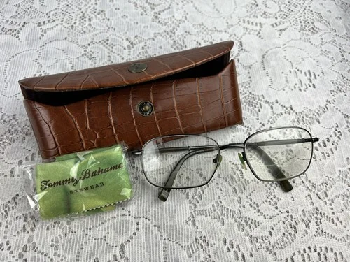 Tommy Bahama TB114 Granite 140 Eyeglasses Frames Gray Silver Rim With Case!!!