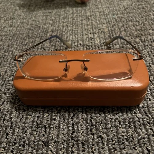 Tommy Hilfiger th1066 Eyeglass Frames Brown Metal Unisex Drill Mount Style