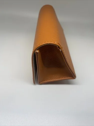 Tony Birch Eyeglasses Case Burnt Orange with Metal Magnetic Snap 6.5 4