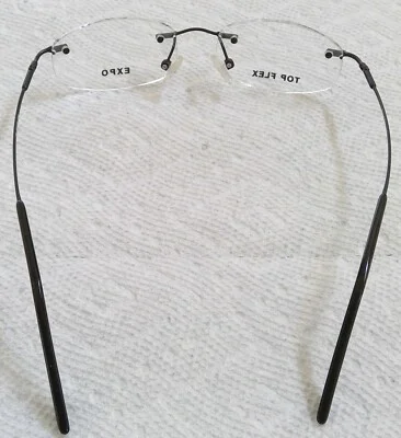TOP FLEX - EXPO 119 Black Rimless Eyeglasses Memory Titanium - Petite Fit JAPAN 2