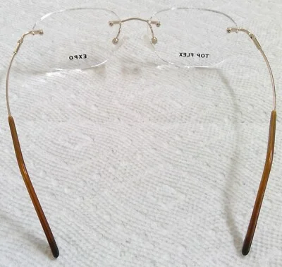 TOP FLEX - TITANIUM EXPO 112 GOLD Rimless Eyeglasses Memory Titanium - JAPAN 2