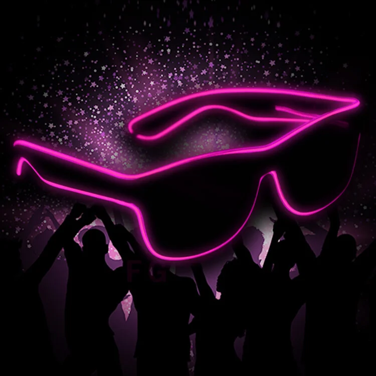 TOP Quality EL Wire Neon Flashing Rayband Rave Glasses- For less. Ships FREE! 3