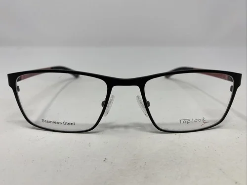 TOPLOOK Bentley A1 54-19-140 Black/Red Metal Full Rim Eyeglasses Frame &F65