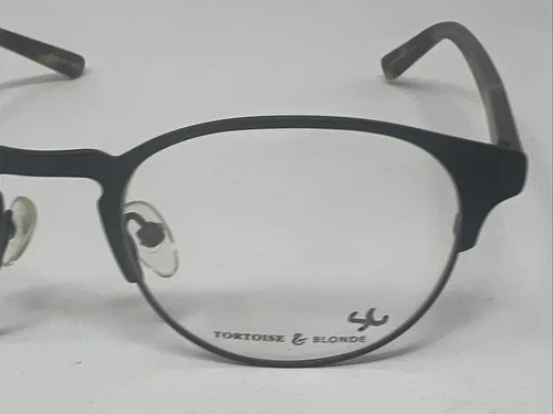 Tortoise & Blonde Elliot Matte Black 49/19-145 Eyeglass Frames CC21 2