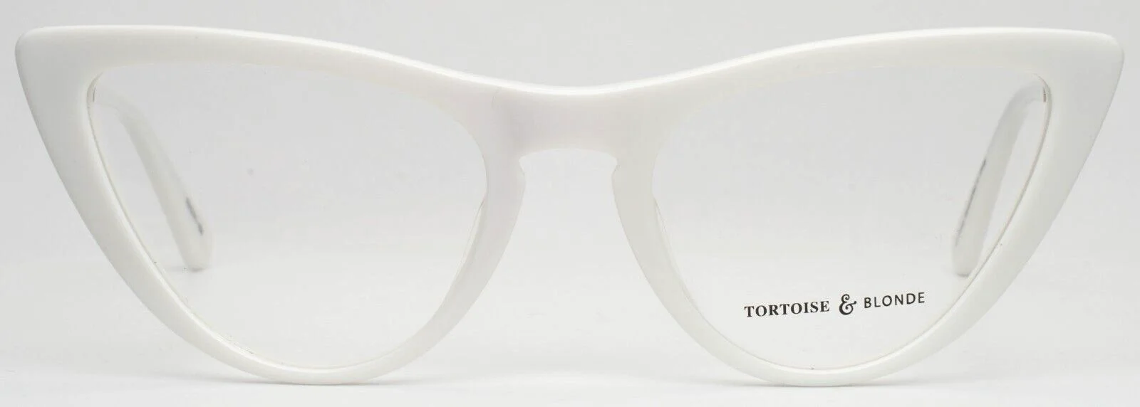TORTOISE & BLONDE ES822 White Womens Cat Eye Full Rim Eyeglasses 53-21-150 B:40 2