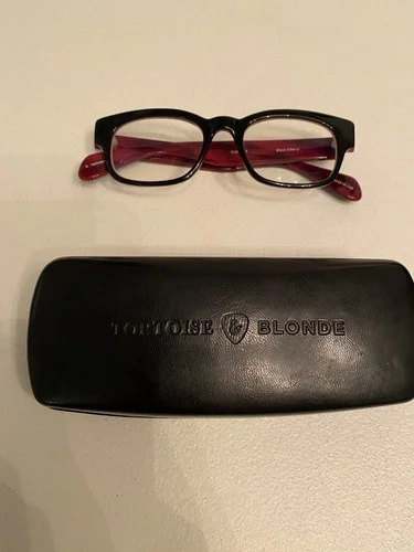 Tortoise & Blonde Eyeglasses Frames Quincy Black Cherry New with Case