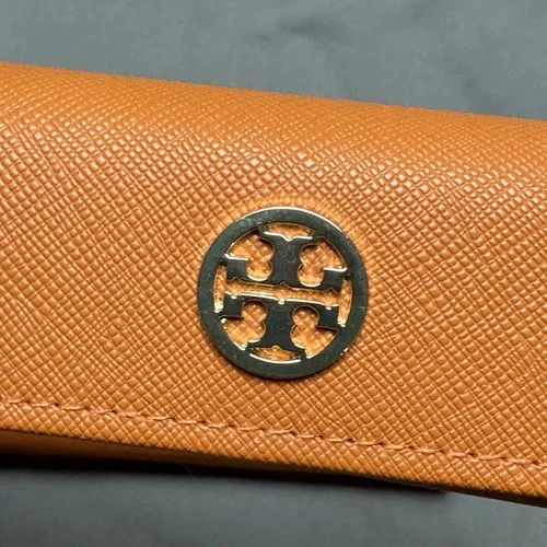 Tory Burch Eyeglass Case Lot 2 Cases Only Orange Magnetic Close Logo 4