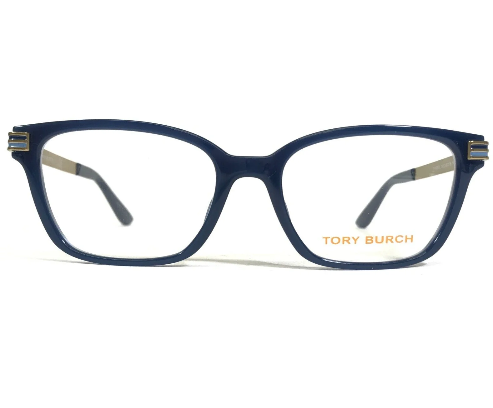 Tory Burch Eyeglasses Frames TY 4007U 1832 Blue Gold Cat Eye Asian Fit 49-16-140 2