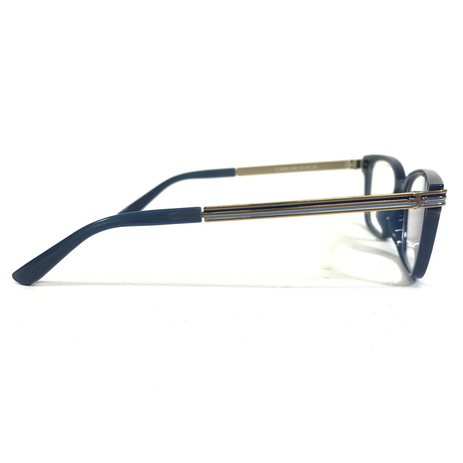 Tory Burch Eyeglasses Frames TY 4007U 1832 Blue Gold Cat Eye Asian Fit 49-16-140 4