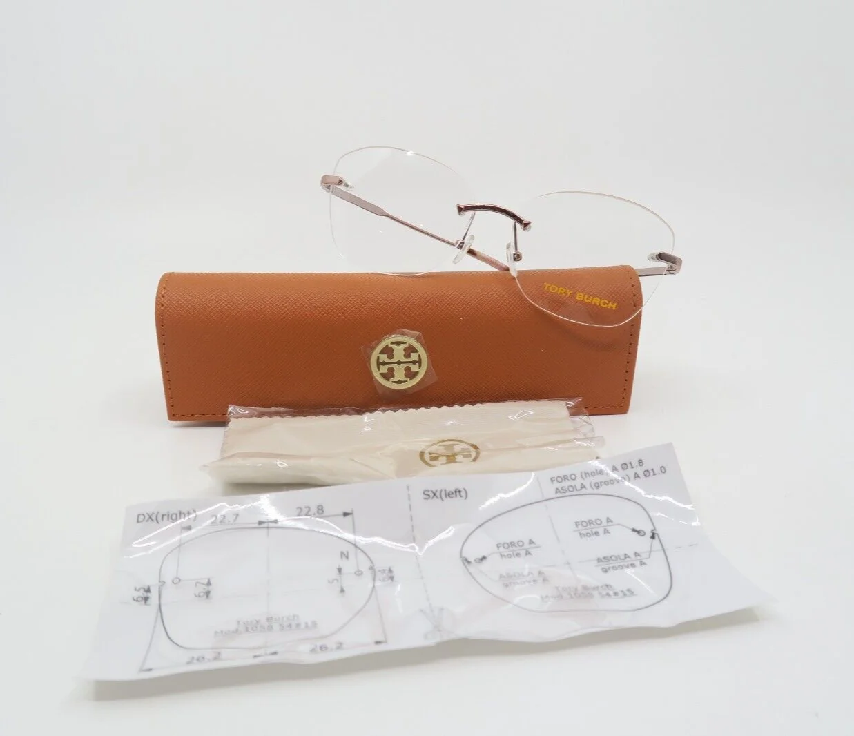 Tory Burch TY1058 3254 54mm Rimless Rose gold New Women