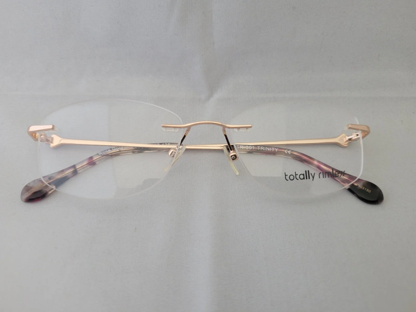 Totally Rimless TR301 Trinity Rose Gold Rimless Eyeglasses 52-17-135 3
