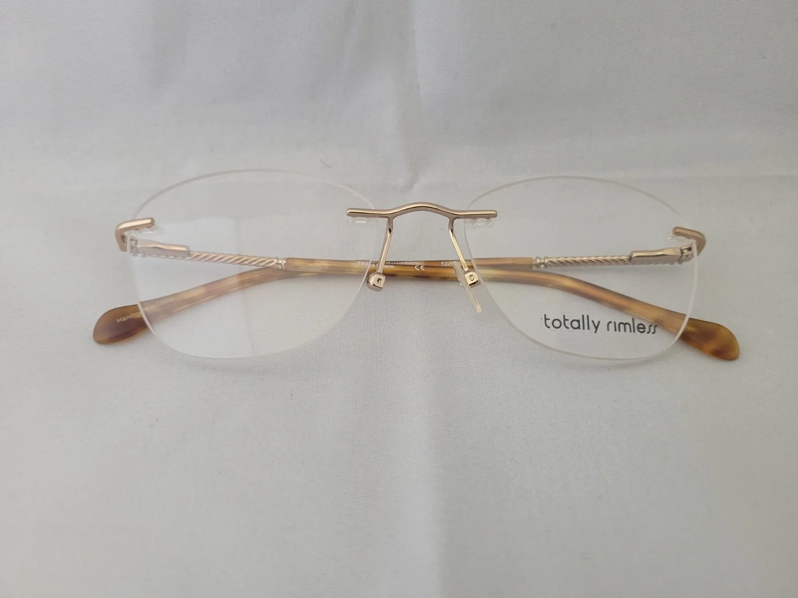 Totally Rimless TR303 Milano Rose Gold Rimless Eyeglasses 52-18-135 2