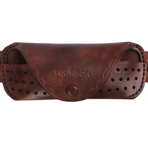 TOURBON Real Leather Eyeglasses Holder Eyewear Reading Glasses Case Belt Holster 2