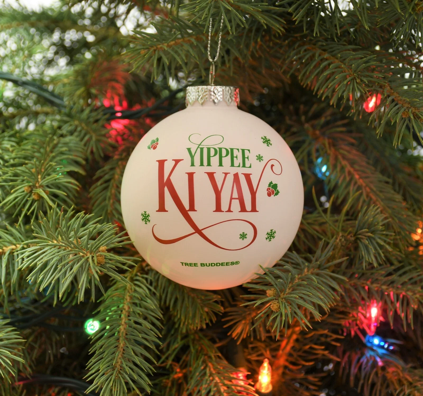 Tree Buddees Yippee Ki Yay Funny Saying Glass Christmas Ornaments Xmas Movie 2