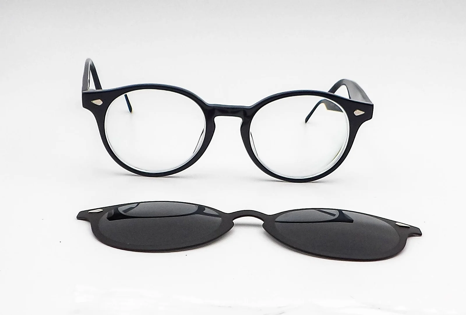 Trevi 1971 K1233 Black Eyeglasses Frames With Magnetic Sunglass Cover 49-20-147 2