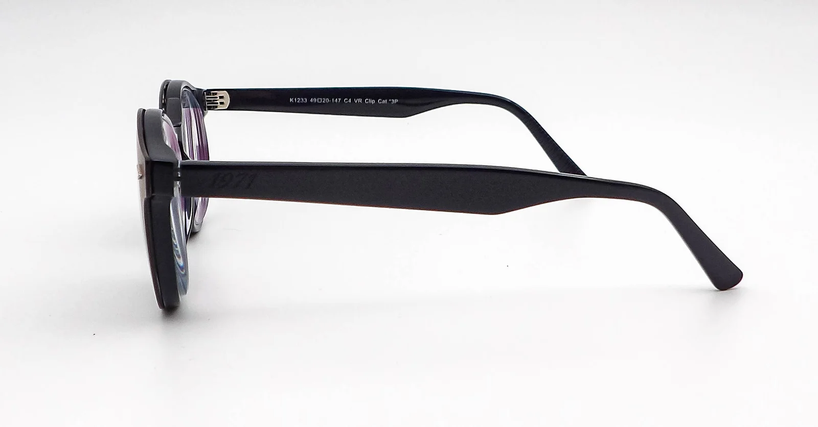 Trevi 1971 K1233 Black Eyeglasses Frames With Magnetic Sunglass Cover 49-20-147 4