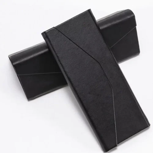 Triangular Folding Eyeglass Case Purse Hard for Glasses Sunglasses Box PU 4