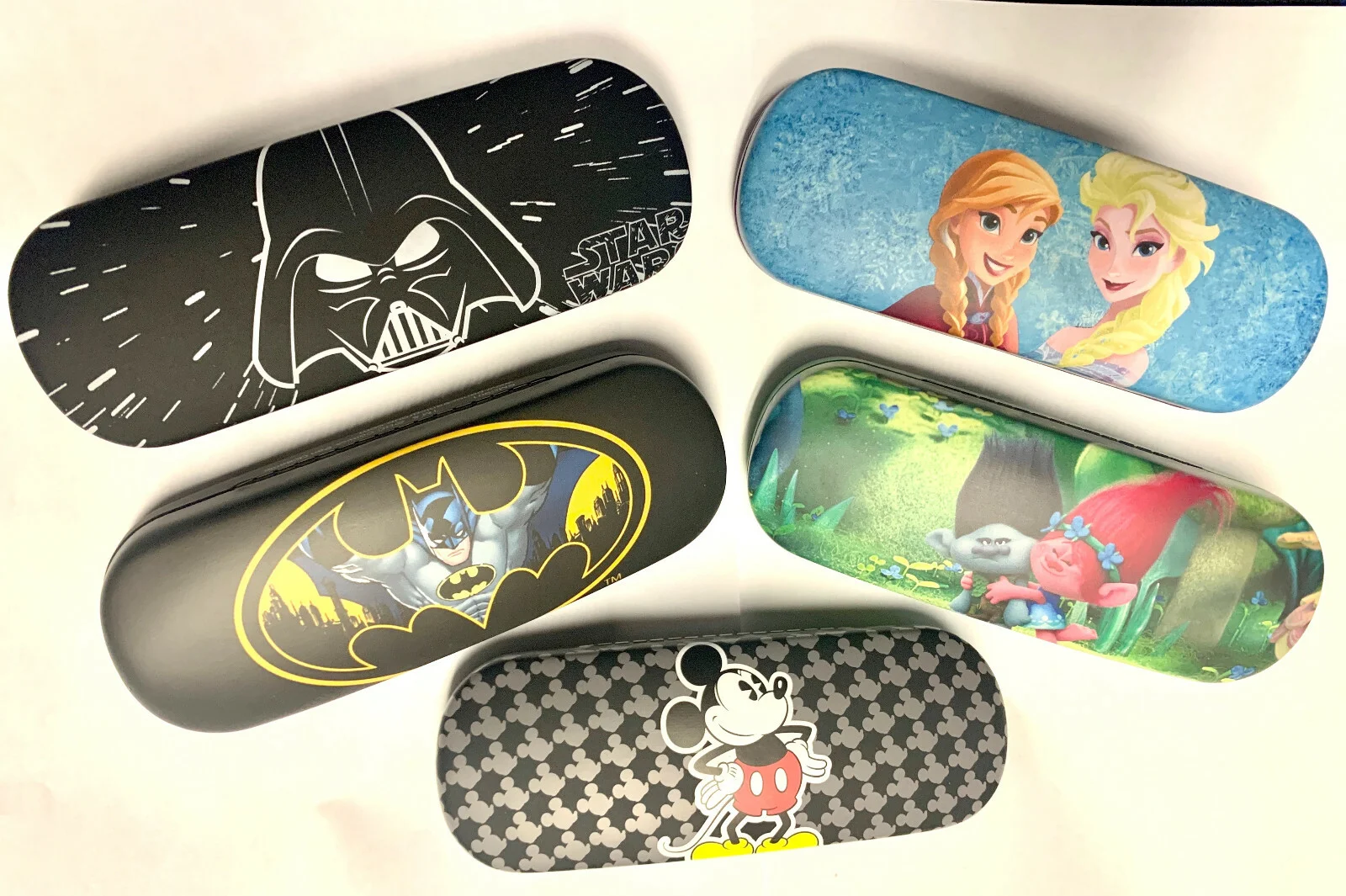 trolls,marvel,batman frozen ,starwars,darth vader, micky, disney eyeglass case#2