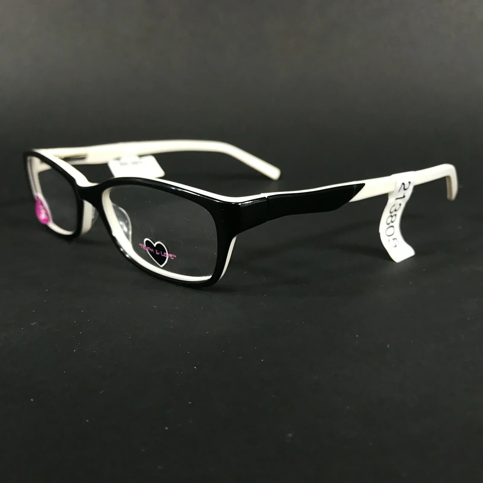 Truth & Love T&L 09 COL 90 Eyeglasses Frames Black White Rectangular 53-16-140
