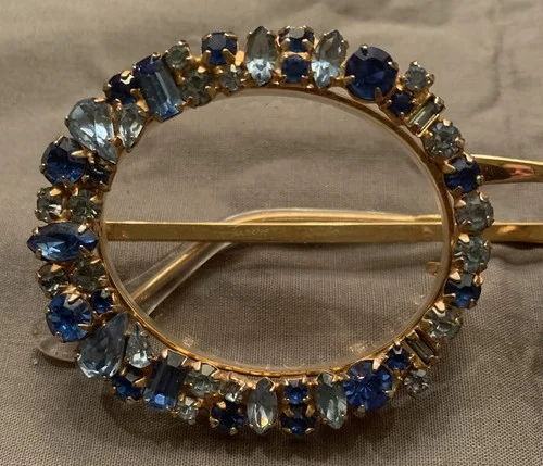 Tura 1960’s Iconic Round Deluxe Rare Blue Rhinestone Eyeglasses Frames Vintage 2