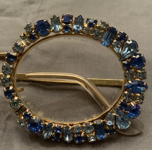 Tura 1960’s Iconic Round Deluxe Rare Blue Rhinestone Eyeglasses Frames Vintage 3