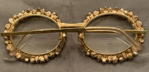 Tura 1960’s Iconic Round Deluxe Rare Blue Rhinestone Eyeglasses Frames Vintage 4